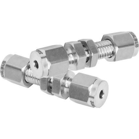 Raccord traversée 2 pièces acier inoxydable 316 double bague plaque anti-usure joint Ф1/8 (1/5)