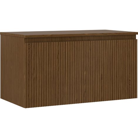 Mexen Rivel Badezimmerschrank 90 cm mit Arbeitsplatte, 1 Schublade, geriffelt, Walnuss - 91A20-09047-1-BFC86 (1/5)