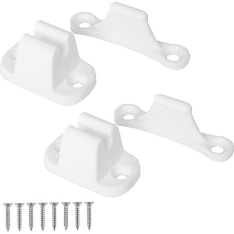 Verrou de porte pour camping-car et caravane en plastique, blanc, en plastique, butée de porte, avec vis, pour la fixation de la porte d'entrée des camping-cars et des caravanes, lot de 2 (1/5)