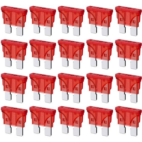 Fusibles Automobiles Standard 10A, Fusibles à Lame ATC ATO 10A pour Camping-Car, Camion, SUV, Camping-Car (Lot de 20 Pièces)