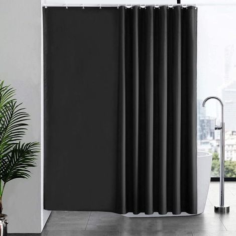 Rideau Douche 240x180 cm,avec 16 Crochets,Extra Large,Lesté,Anti Moisissure,Gris Foncé,Imperméable,Grand Rideaux Baignoire,Tissu Polyester,Antibactérien,Lavable en Machine (1/5)
