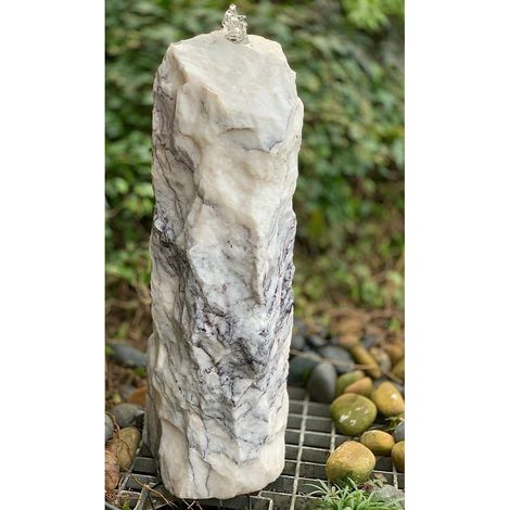 Chunky Purple Mononith Water Feature - 50-60cm H x 25-30cm Base