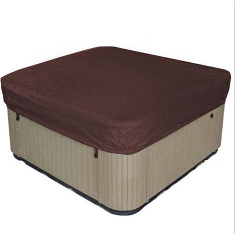 Couverture De Piscine Carré Bâche Solaire pour Piscine, Couverture Solaire De Piscine pour Extérieur Extérieur Spa Baignoire Couverture De Spa Couverture Résistante Aux UV, 220×220×30cm, brun (1/5)