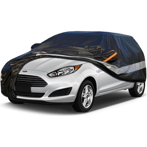 10-Schicht Autoabdeckung wasserdicht atmungsaktiv für Ford Fiesta (2009-2023) Schwarz (1/5)