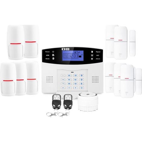 Alarme maison sans fil GSM – 99 zones sans fil – Sirène intérieure 110dB – Application Tuya pour gestion à distance – Lifebox