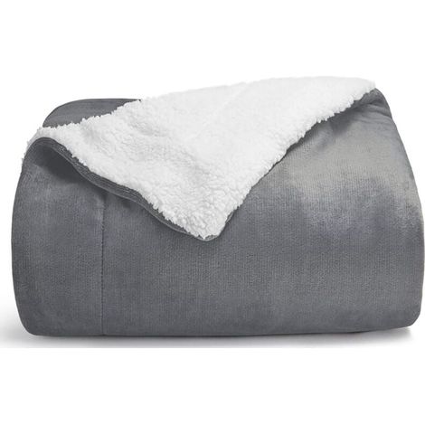 Coperta in pile Sherpa, coperta per letto singolo 130x160, grigio antracite, copridivano in pelliccia, copridivano reversibile, piccolo, spesso, caldo e morbido, copridivano in peluche 130 x 160 (grig (1/5)