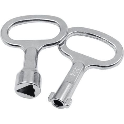 Set di 2 chiavi a bussola triangolari, per quadri elettrici, ascensori, valvole dei contatori dell'acqua, quadri di controllo (1/4)