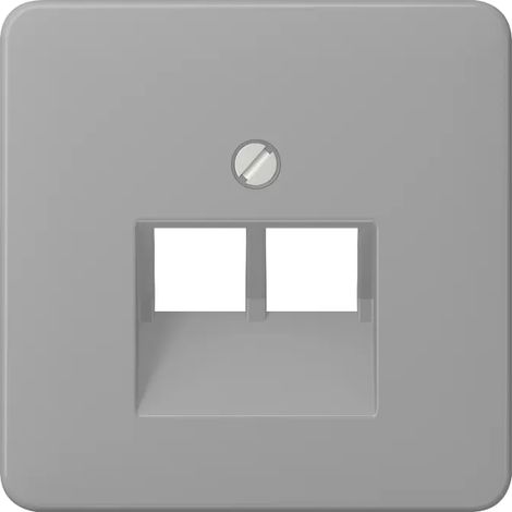 Jung Abdeckung für IAE/UAE-Anschlussdosen 2 x 8-polig, Thermoplast, Serie CD, grau CD569-2UAGR (1/2)