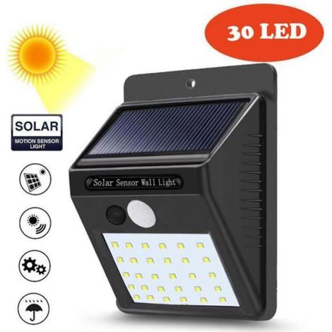 Applique murale - Énergie solaire - 30 LED - Détecteur de mouvement - Étanche IP65 - Jardin extérieur (1/4)