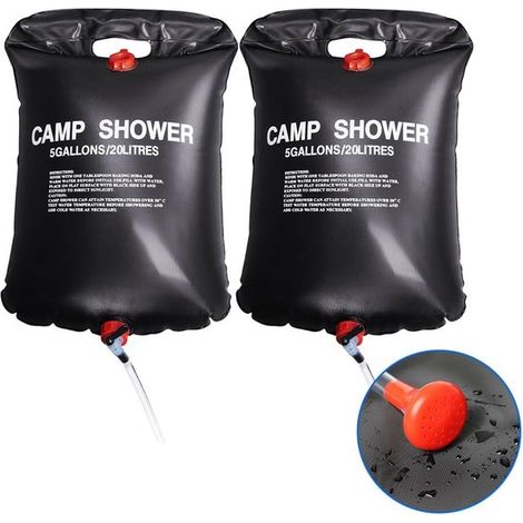 Allecta – Tragbare, solarbeheizte Campingdusche – 2 x 20 Liter – Reiseduschen zum Angeln, Campen und Wandern (1/5)