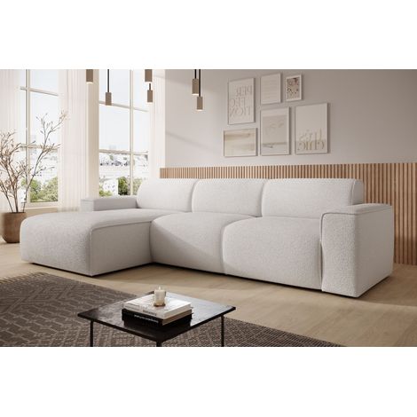 AX LIVING Couch Sofa L Form Didim mini Versilbert 310 cm breit, stilvoll L