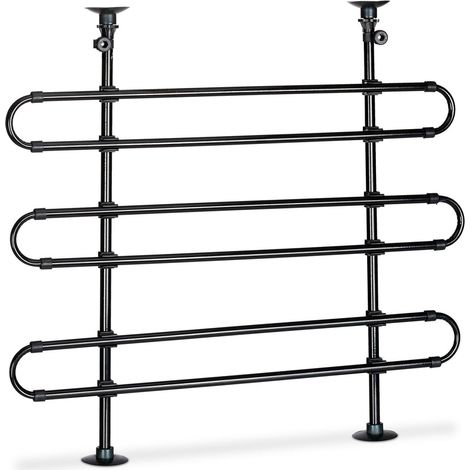 Griglia di protezione estensibile per bagagliaio auto regolabile 90 x 50 x 50 cm in metallo nero 130006072