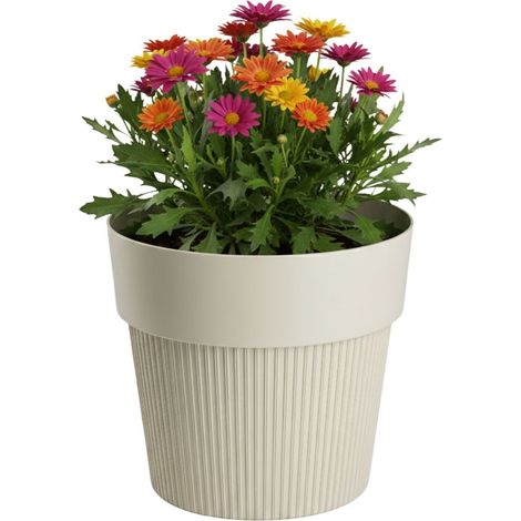 SILVA LINE Recycling-Blumentopf, beige, H 12,7 x 14,5 cm