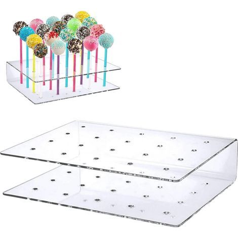 Set mit 2 transparenten Acryl-Lutscherhaltern – 20 Löcher – Für Hochzeits-, Party- und Geburtstagsdekorationen (1/5)