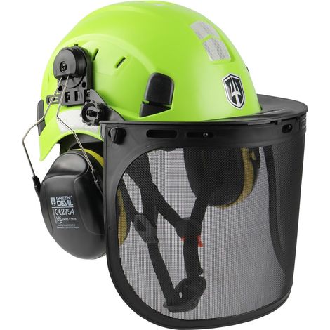 Casque de Protection pour tronçonneuse, Casque de Protection forestière, Casque de sécurité avec Protection auditive et visière 3 en 1 (1/5)