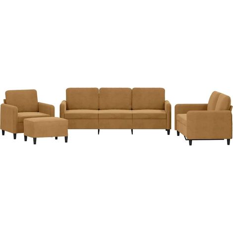 Maison Exclusive - Set di Divani 4 pz Marrone in Velluto