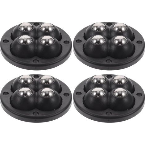 Lot de 4 Roulettes Autoadhésives 360° en Abs et Acier Inoxydable pour Boîte de Rangement,Mouvement Facile sans Perçage,pour Meubles et Valises (1/5)
