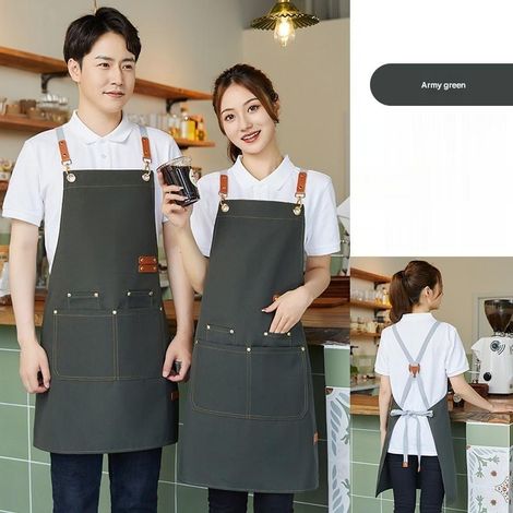 Grillschürze, Unisex-Küchenschürze, gekreuzte Rückenpartie, Unisex-Arbeitsschürze, wasserdichte Gartenschürze, zum Selbermachen, individuell gestaltbar, Modell 5