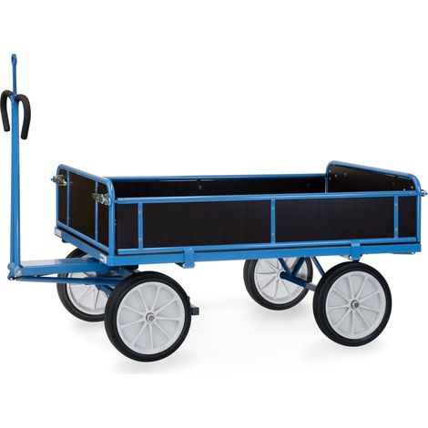 Fetra Handpritschenwagen mit Bordwänden, abklappbar, Zugöse an der Deichsel 400x80mm Vollgummi-Bereifung 1600x900mm Ladefläche (1/5)