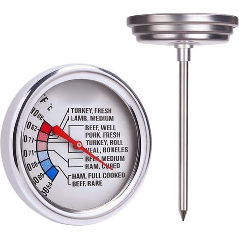 Thermomètre à viande en acier inoxydable pour barbecue et grill (1/5)