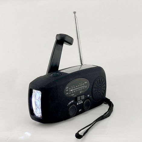 Radio D'Urgence - Radio À Manivelle Et Solaire - AM FM NOAA - Lampe LED Intégrée - 2000 Mah - Pour Activités Extérieures Et Prévention Des Catastrophes - 1 Pièce (1/5)