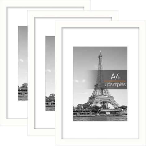Bilderrahmen Set A4 Weiß 3er Pack - Fotos Poster Kinderzeichnungen 21x29.7cm (1/5)
