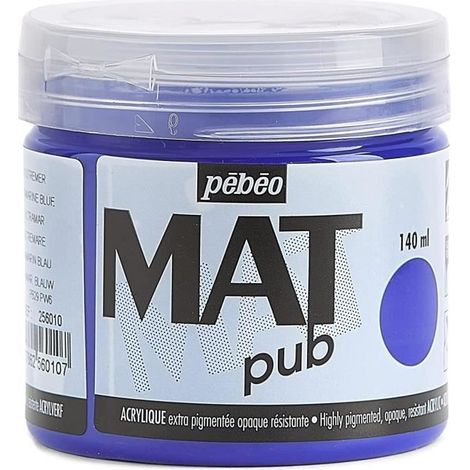 Peinture Acrylique - PEBEO - 140ml - Bleu outremer - Finition extra mate - Résistante à la lumière