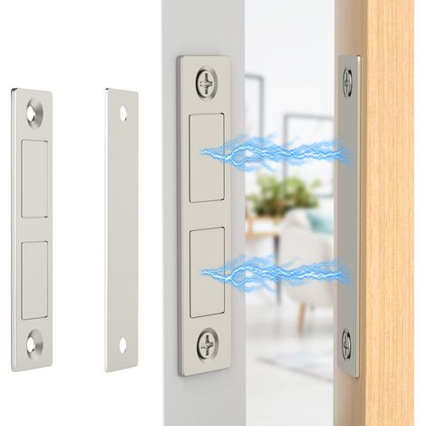 Loquet magnétique de porte de 13,6 kg (30 lb), verrou de meuble robuste, pour armoire, tiroir, camping-car, porte de grange, cuisine 2pack (1/5)