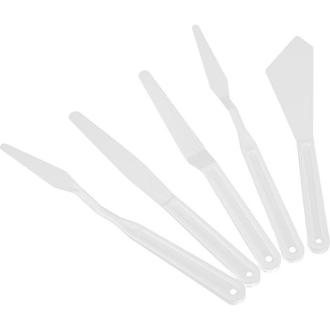 spatules blanches en plastique pour peinture, couteaux à palette, spatules pour pigments.