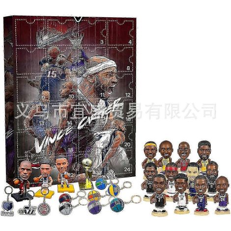 Calendrier de l'Avent, boîte surprise de basket-ball, boîte surprise de basket-ball NBA, boîte surprise d'étoiles, ornements, décoration pour la maison et le jardin, boîte surprise du Hall of Fame