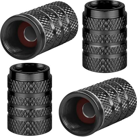 Bouchons de Tige de Valve de Pneu en Aluminium, 4 pièces, Bouchons Anti-poussière de Pneu de Voiture en métal, Bouchons de Valve de Pneu universels avec Joint pour Moto, Camion, vélo (1/5)