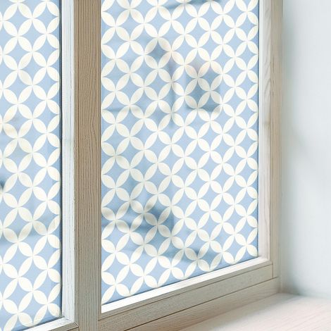 Film Occultant pour Vitre 100x116 cm Adhésif Décoratif Protection Collés sur le Verre Vitrail pour Chambre Cuisine Salle de Bain Élégance géométrique (1/5)
