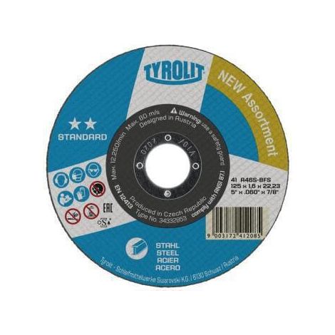 Disco de corte 125x1,6x22,23 F41 A46S-BFS TYROLIT 34332853