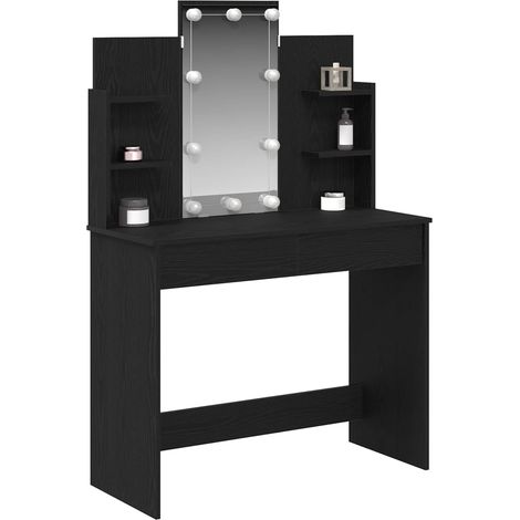 Maison Exclusive - Mesa Tocador Roble Negro 96 x 39 x 142 cm Made