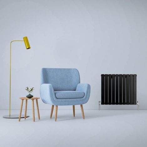 Designer Flat Panel Radiators Matte Black 600mm x 700mm (1/5)