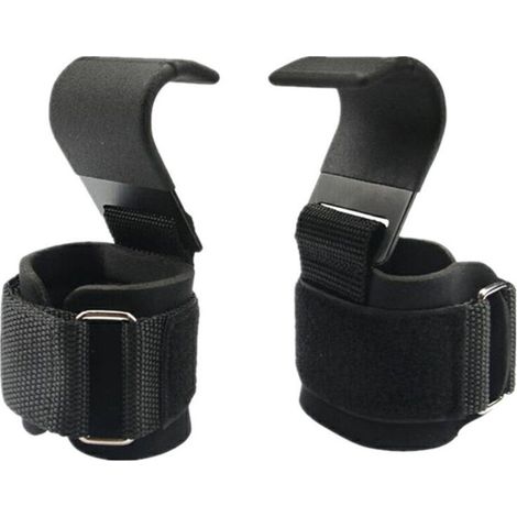 Fitness et Musculation Crochet de rappel de squat d'haltérophilie de fitness, ceinture auxiliaire de traction à barre horizontale, crochet d'haltérophilie, crochet de ceinture de fitness (noir) (1/4)