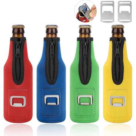 4 Pièces 12oz 330ml Refroidisseur de Boissons Bières Manchon Refroidisseur de Bouteille de Vin Isolant Néoprène Glaciere Bouteille Réutilisables Can Sleeve pour Fête Anniversaire Activités (1/5)
