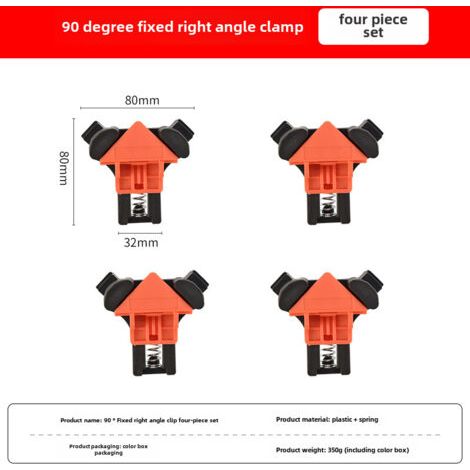 Pince à angle droit 90° pour travail du bois  Pince fixation pour cadre photo  Pince à ressort G pour bricolage  Serrage rapide