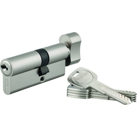 Thirard – Cylindre de serrure à bouton Trafic 6 UNIKEY – Longueur 30Bx40mm – 5 clés – Anti-arrachement, anti-crochetage, anti-perçage (1/5)