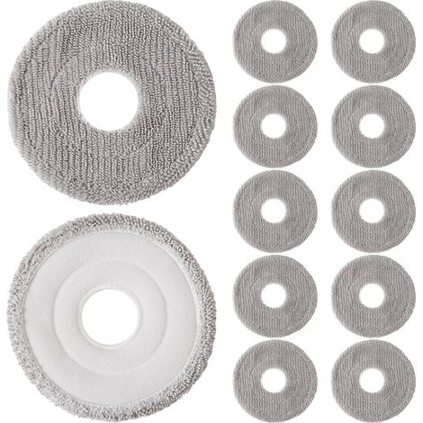12 Pièces - Chiffon de Nettoyage - Serpillière - Compatible Dreame L10s L20 X30 X40 - Microfibre et Éponge - Pour Sol Dur et Tapis - Bleu - 28x9cm (1/5)