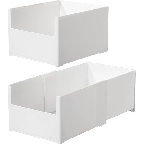 Einziehbare Aufbewahrungsboxen aus Kunststoff, Aufbewahrungsboxen für diverse Gegenstände, Kleidung, Schubladeneinsätze, Schrankeinsätze (1/5)