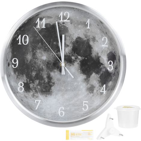 Runde silberne LED-Wanduhr mit Soundsteuerung für Büro, Wohnzimmer, Schlafzimmer (1/5)