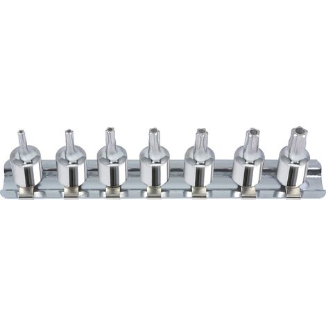 KS Tools 1/4" CHROMEplus Bit-Stecknuss-Satz Fünfstern Bohrung, 7-tlgTS10-TS40 - 918.1545 (1/2)