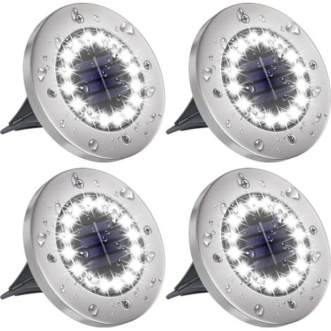 Lampes jardin au sol avec 16 LED, lumière pelouse étanche, lumière de paysage solaire pour blanche, solaire, terrasse, lumière solaires, 4 pièces (1/5)