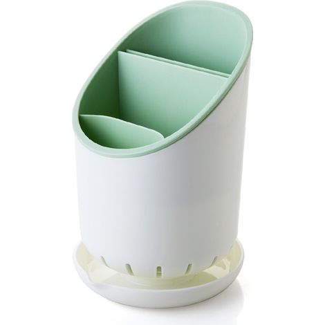 Étagère de rangement multifonctionnelle pour ustensiles de cuisine, tube d'égouttage pour baguettes, support pour baguettes et cuillères (1 pièce verte)-AquaForge