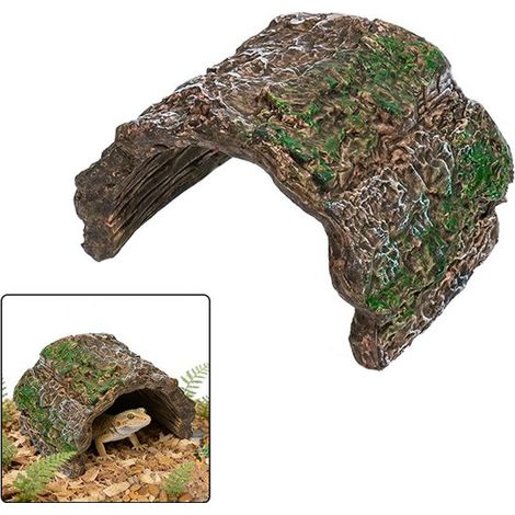 Decoraciones para acuarios, Corteza de árbol simulada, Escondites con forma de árbol simulado de PVC, peces, camarones, tortugas, etc, Marrón (1/5)