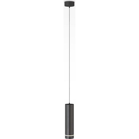 Suspension tube noire Maytoni Orlo LED 12W Ø7,9 3000K (1/2)