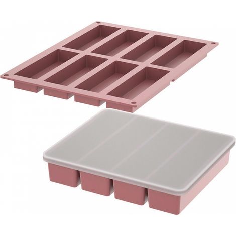 Moule à glaçons en silicone rose lotus (Multifonctionnel) - Moule à glaçons rectangulaire (1/5)