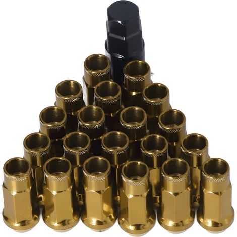 Lot de 20 écrous de roue métalliques M12x1,25, accessoires de voiture universels, de rechange pour Mitsubishi, couleur or (1/5)