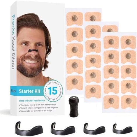 Patch nasal magnétique anti-ronflement, pince-nez, patch nasal, soulagement instantané du ronflement, dispositif anti-ronflement pour hommes, dispositif de congestion nasale anti-ronflement, 15 paires